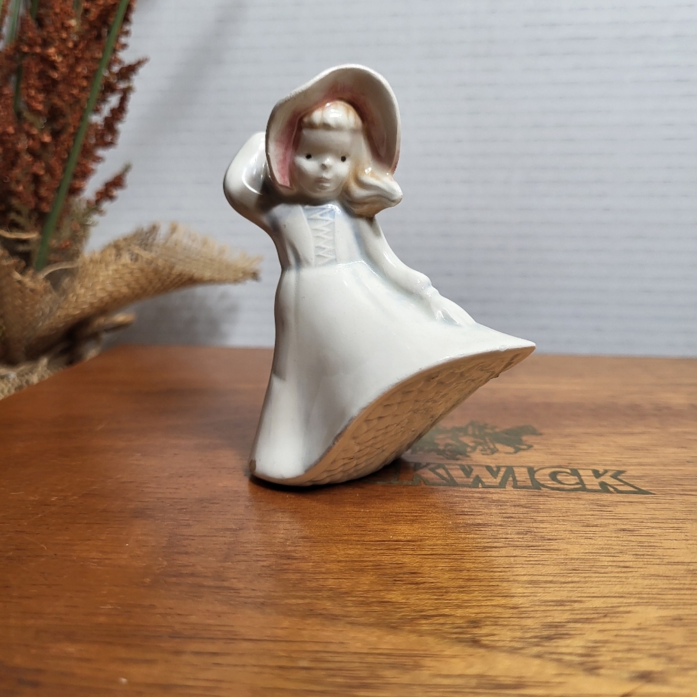 Vintage Ceramic Girl in the Wind Figurine